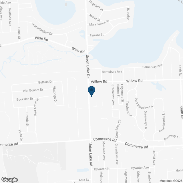 Map showing location of Commerce Township